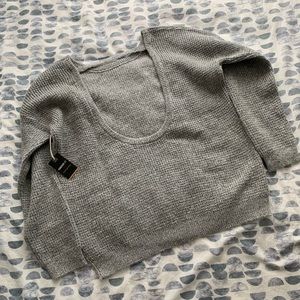 Forever 21 Open Back Gray Knit Sweater